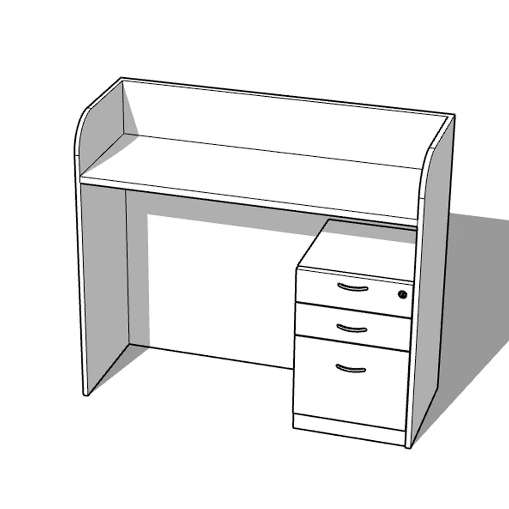 Amber Style Melamine Restaurant Casher Counter with 2D1F Drawer Cabine, AMCC118 (view 3)