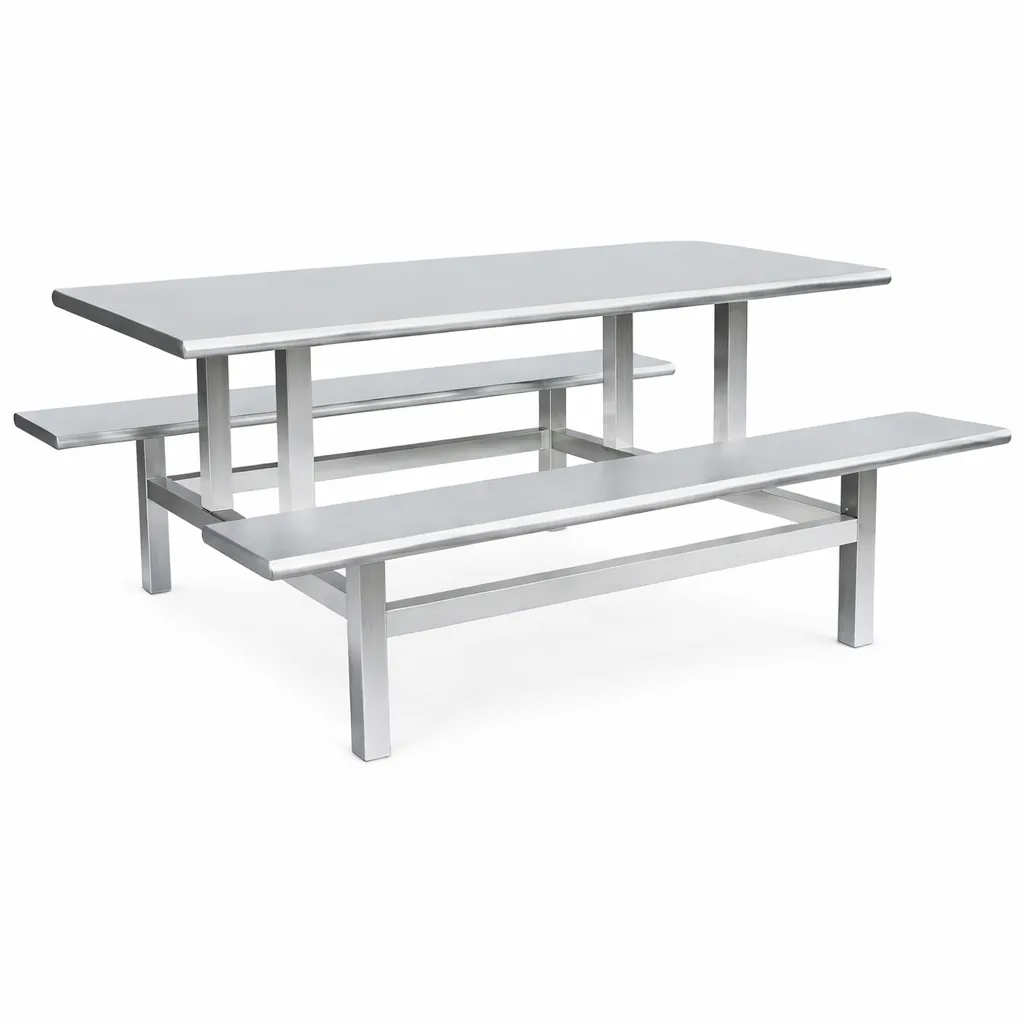 Canteen Style Heavy Duty 304 Grade Stainless Steel Dining Table Bench , BJDT230 (view 2)