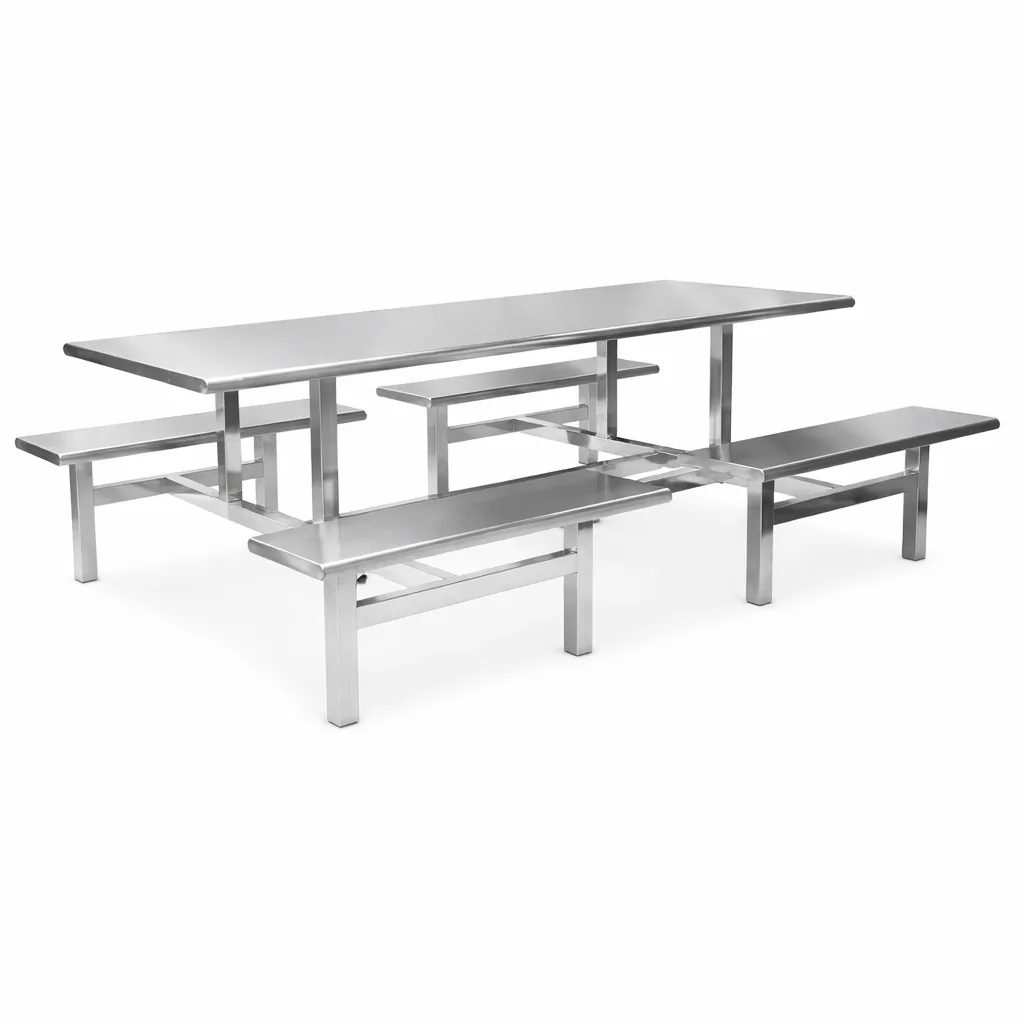 Canteen Style Heavy Duty 304 Grade Stainless Steel Dining Table Bench , BJDT230 (view 3)