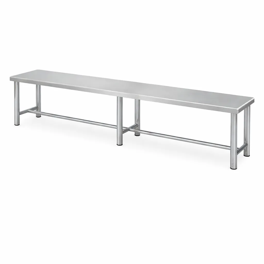 Tekkashop BJDB210 Canteen Style Heavy Duty Public Furniture 304 Grade Stainless Steel Dining Long Bench