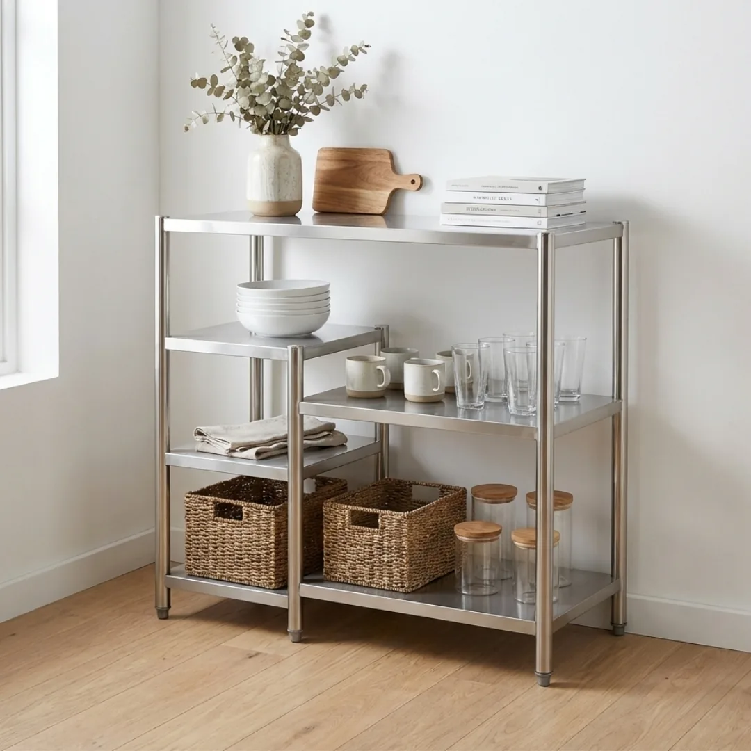 Industrial Grade Multipurpose Full Stainless Steel Display Kitchen Sto, FDDC584 (view 3)