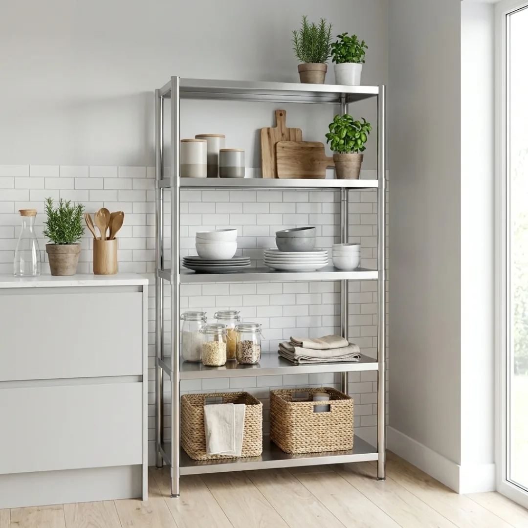 Industrial Grade Multipurpose Stainless Steel 5-Tier Display Kitchen S, FDDC665