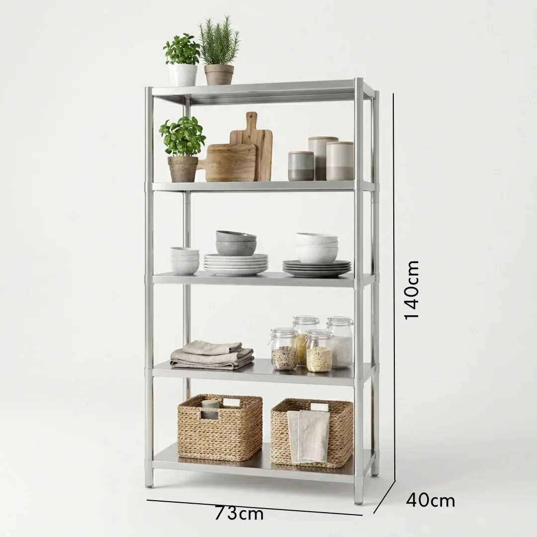 Industrial Grade Multipurpose Stainless Steel 5-Tier Display Kitchen S, FDDC665 (view 3)