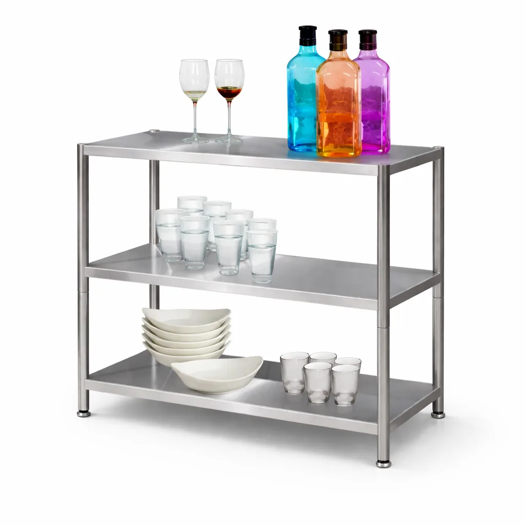 Heavy-duty 3 Tier Stainless Steel Storage Rack Waterproof & Anti-rust , FDSR5333
