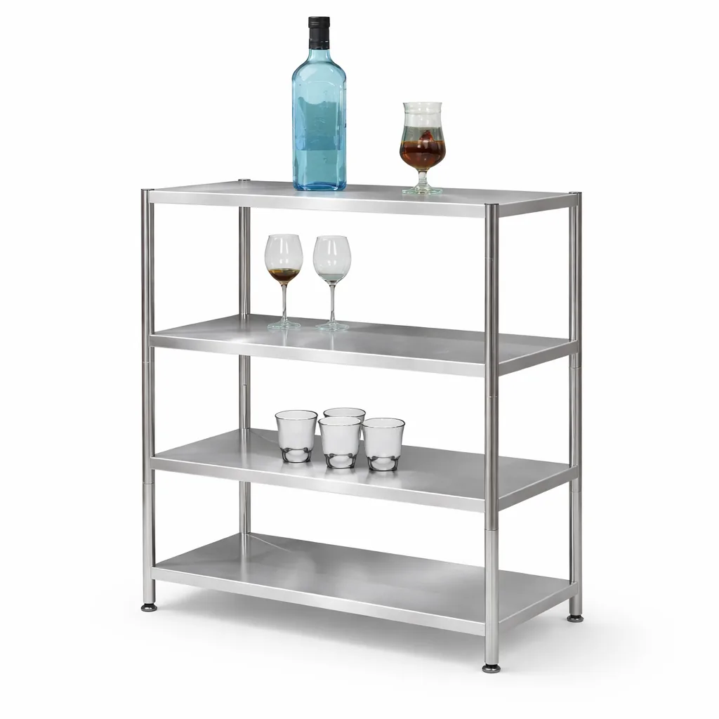 Heavy-duty 4 Tier Stainless Steel Storage Rack Waterproof & Anti-rust , FDSR5833