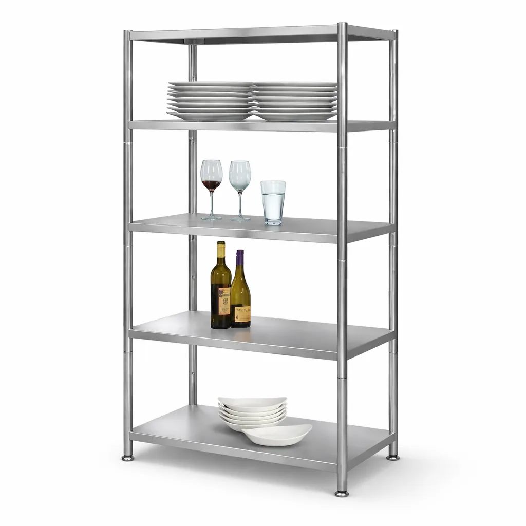 Heavy-duty 5 Tier Stainless Steel Storage Rack Waterproof & Anti-rust , FDSR6666