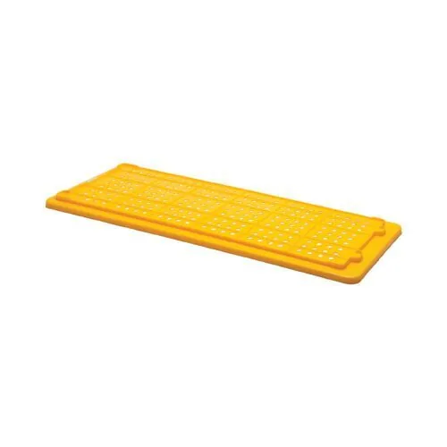 Industrial Grade PP Plastic Lightweight Stackable Tray Lid in Yellow, FLTL30