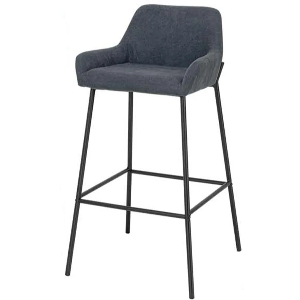 Modest Glam Style Low Back Square Box Design High Chair Bar Stool with, HKBC159