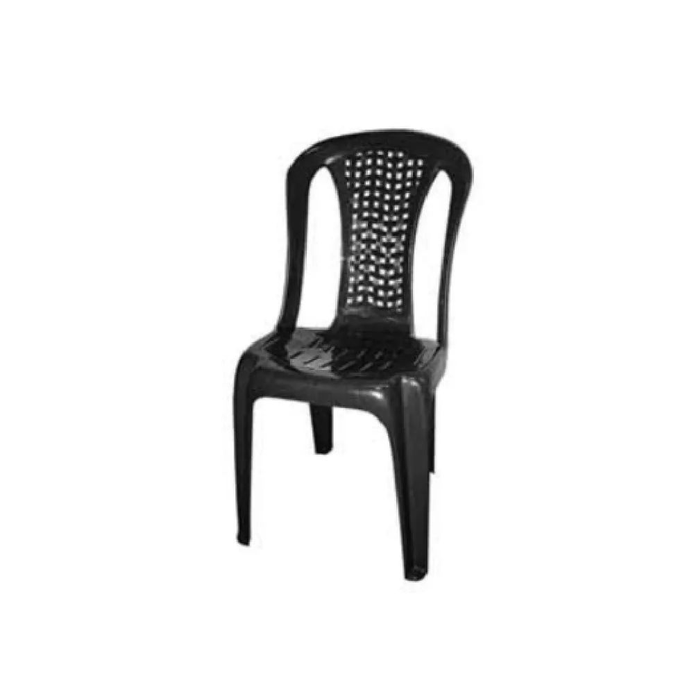 Mamak Style PP Plastic Dining Chair with Backrest - Black, HKDC114 (view 2)