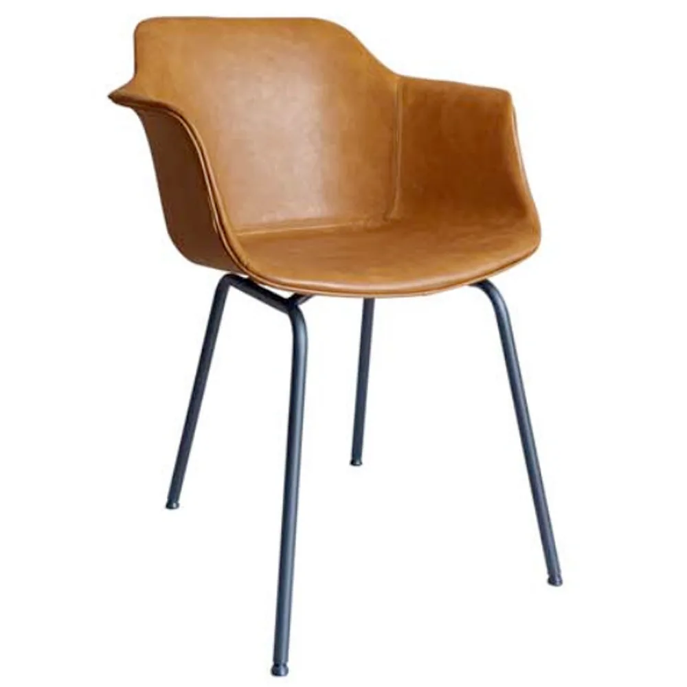 80s Country Pubs Style PU Leather Low Back Curvy Shaped PU Leather Din, HKDC143