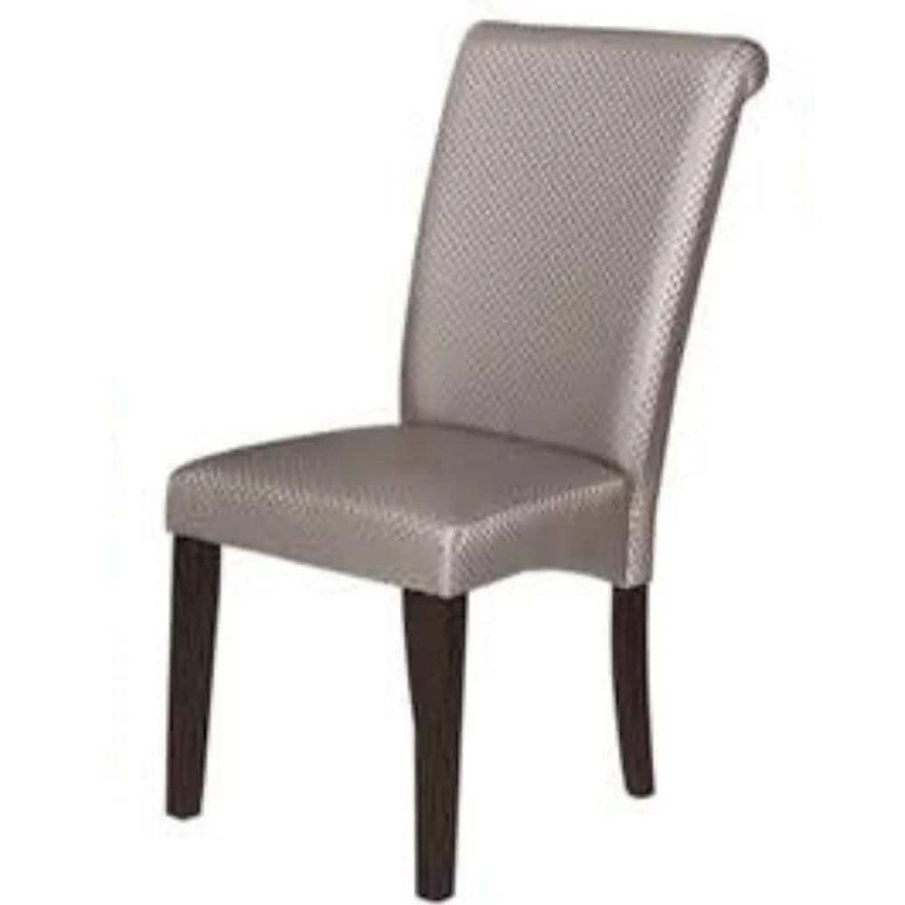 Glam Elegant Style Upholstered PU Leather Cushion Dining Chair with Wo, HKDC609