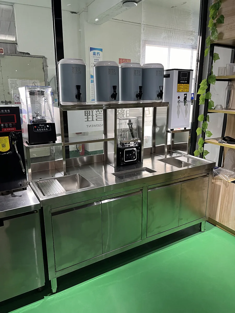 Bubble Milk Tea Juice Bar Coffee Making Deck Stainless Steel Operation, HLKC1850 (view 2)