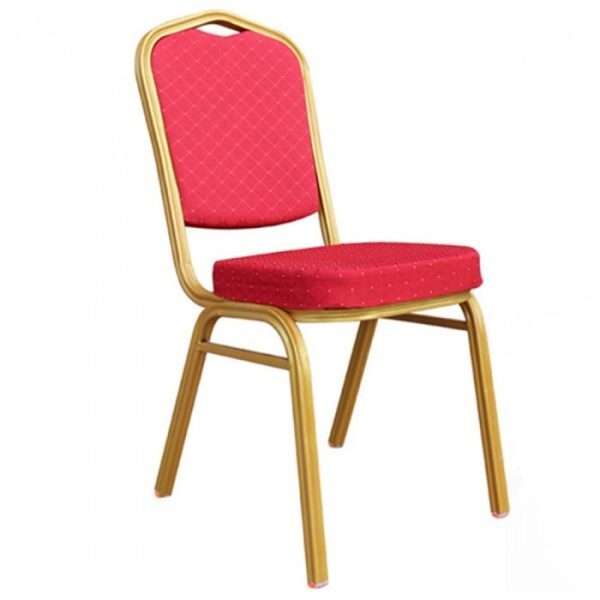 Tekkashop FDBC109 Modern Hall Design Stackable Fabric Cushion Hotel Banquet Chair with Golden Metal Frame