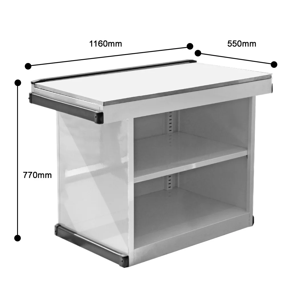 Commercial Retail Space Stainless Steel 4ft Cashier Counter Cabinet, HRCC180