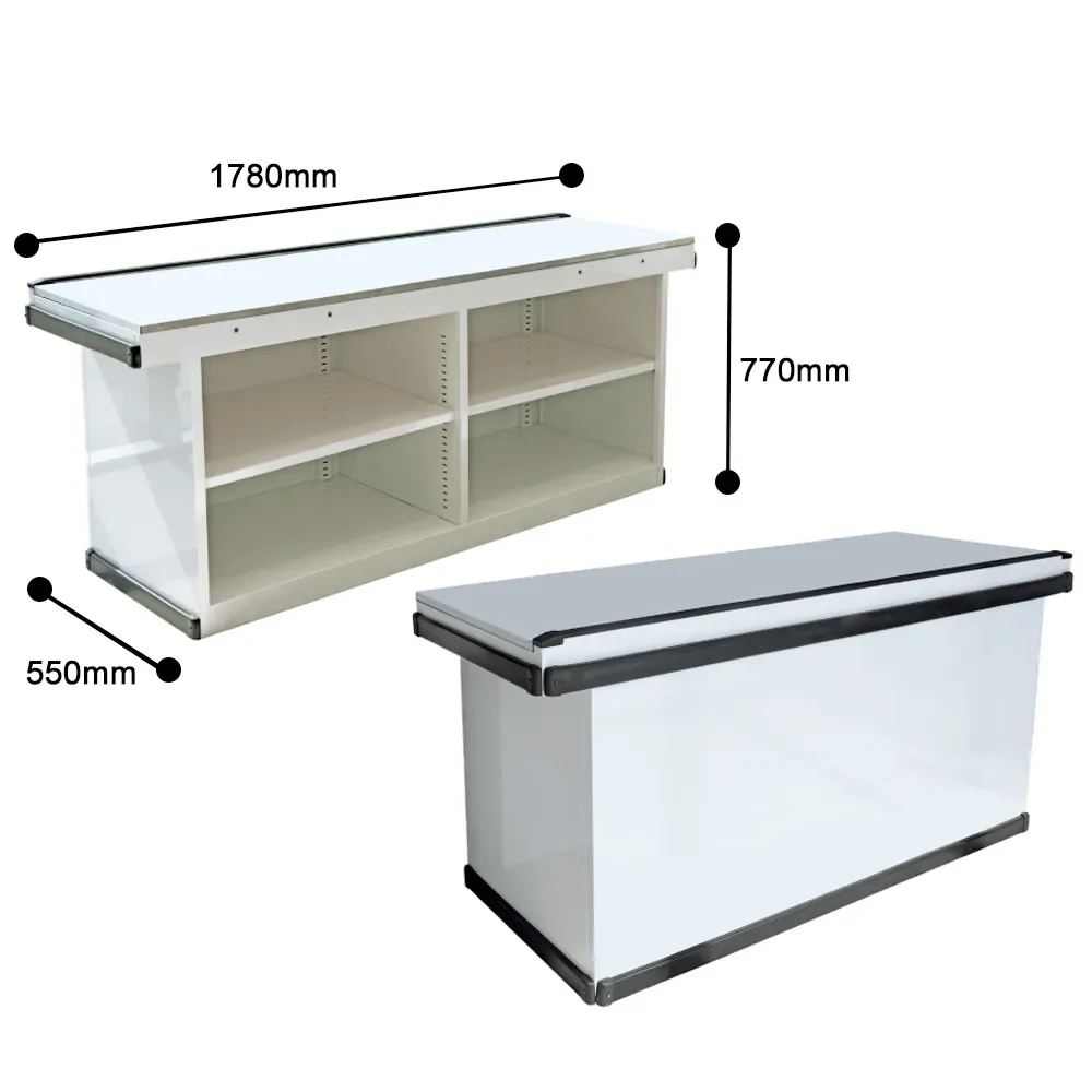 Commercial Retail Space Stainless Steel 6ft Cashier Counter Cabinet, HRCC200