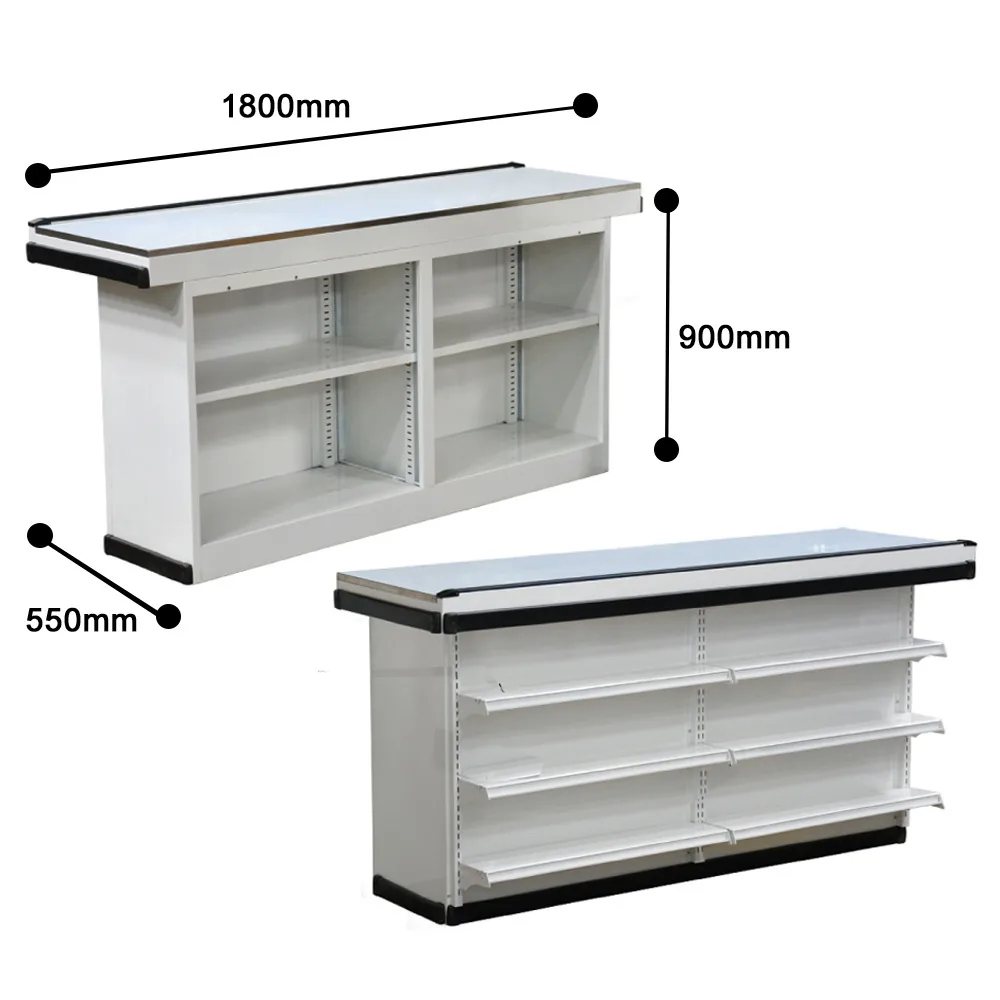 Commercial Retail Space Stainless Steel 6ft Cashier Counter Cabinet Wi, HRCC210