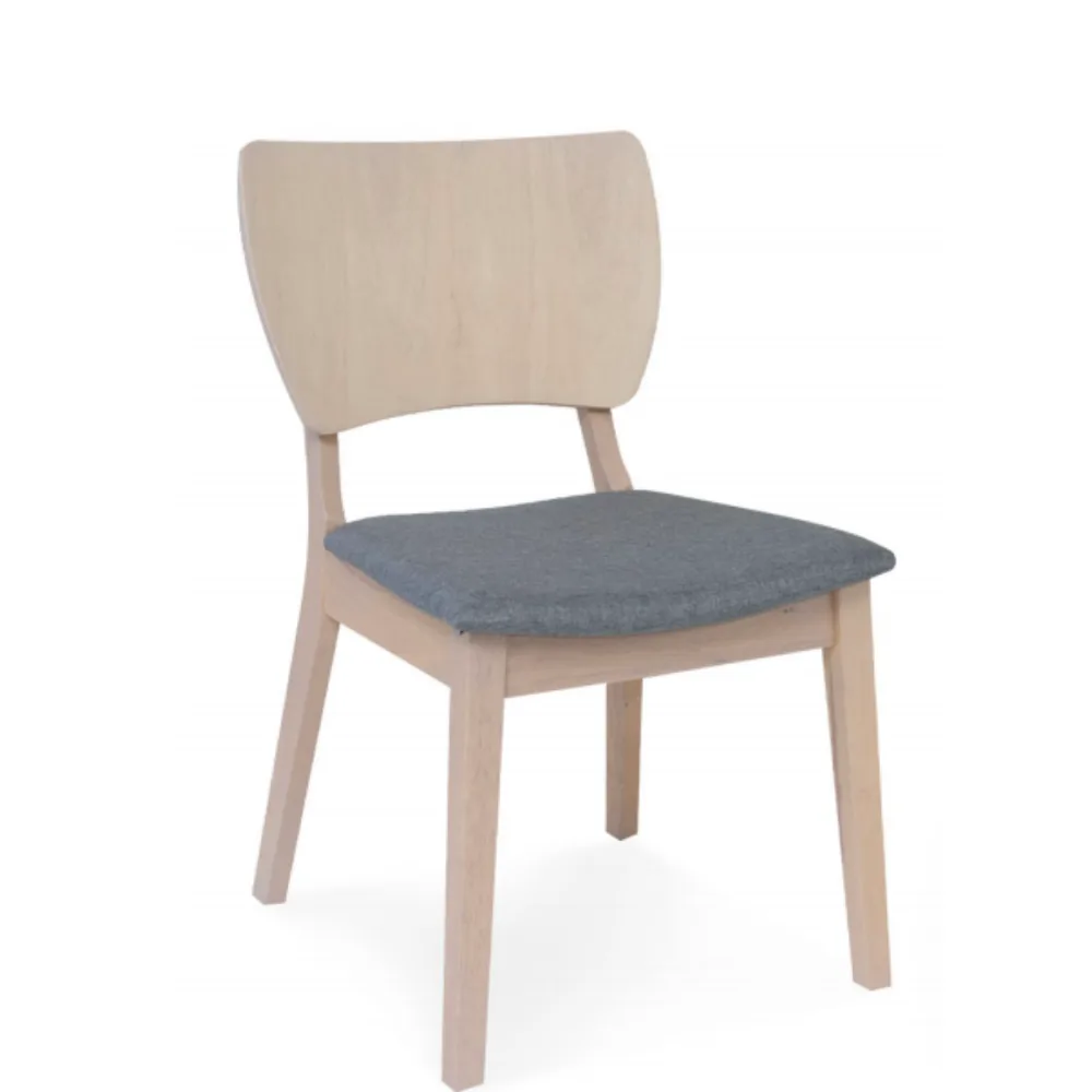 Cafe Modern Style Solid Rubber Wood Dining Chair with Cushion Seat, KPDC4007 (view 2)
