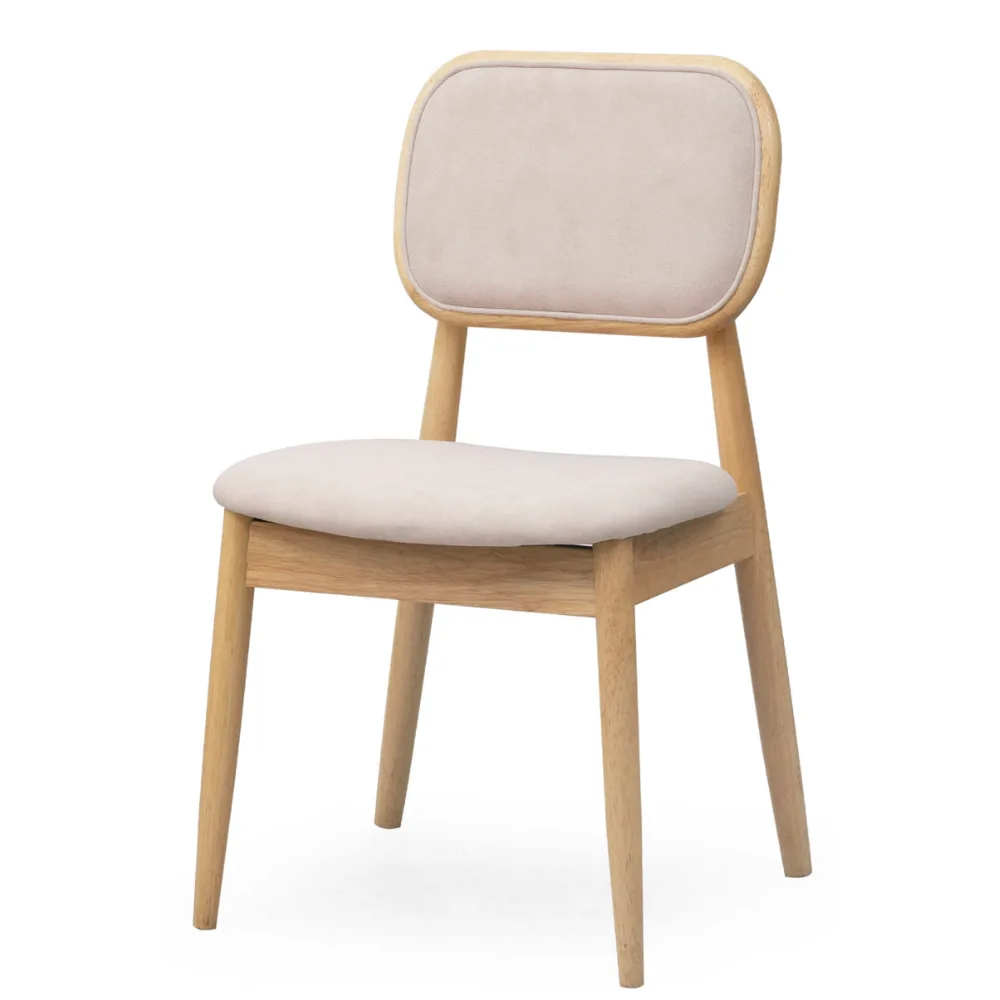 Modern Restaurant Style Solid Rubber Wood Dining Chair with Fabric Sea, KPDC777