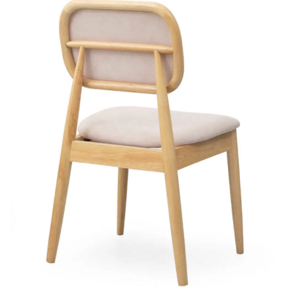 Modern Restaurant Style Solid Rubber Wood Dining Chair with Fabric Sea, KPDC777 (view 2)