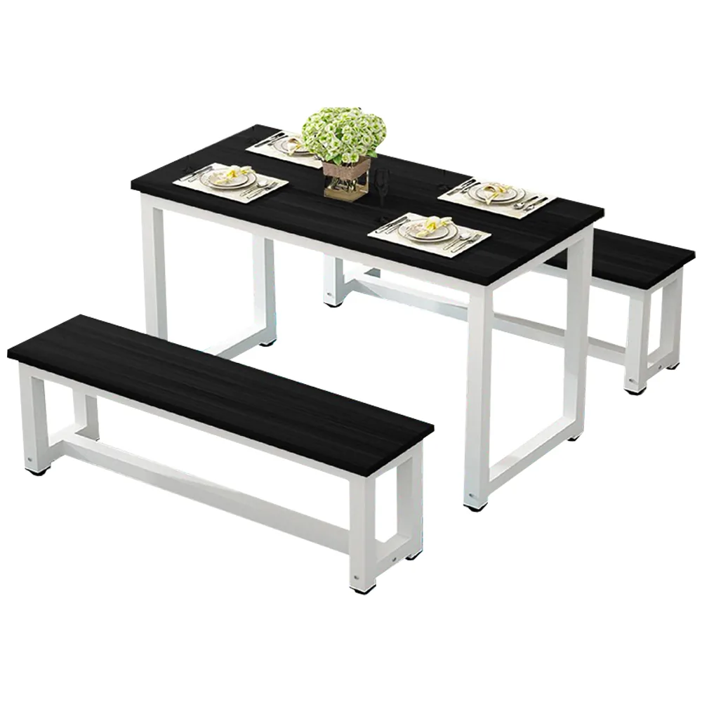 MidCentury Canteen Style Dining Table  [180x80] Set With 2 Long Benche, LBDT1487 (view 3)