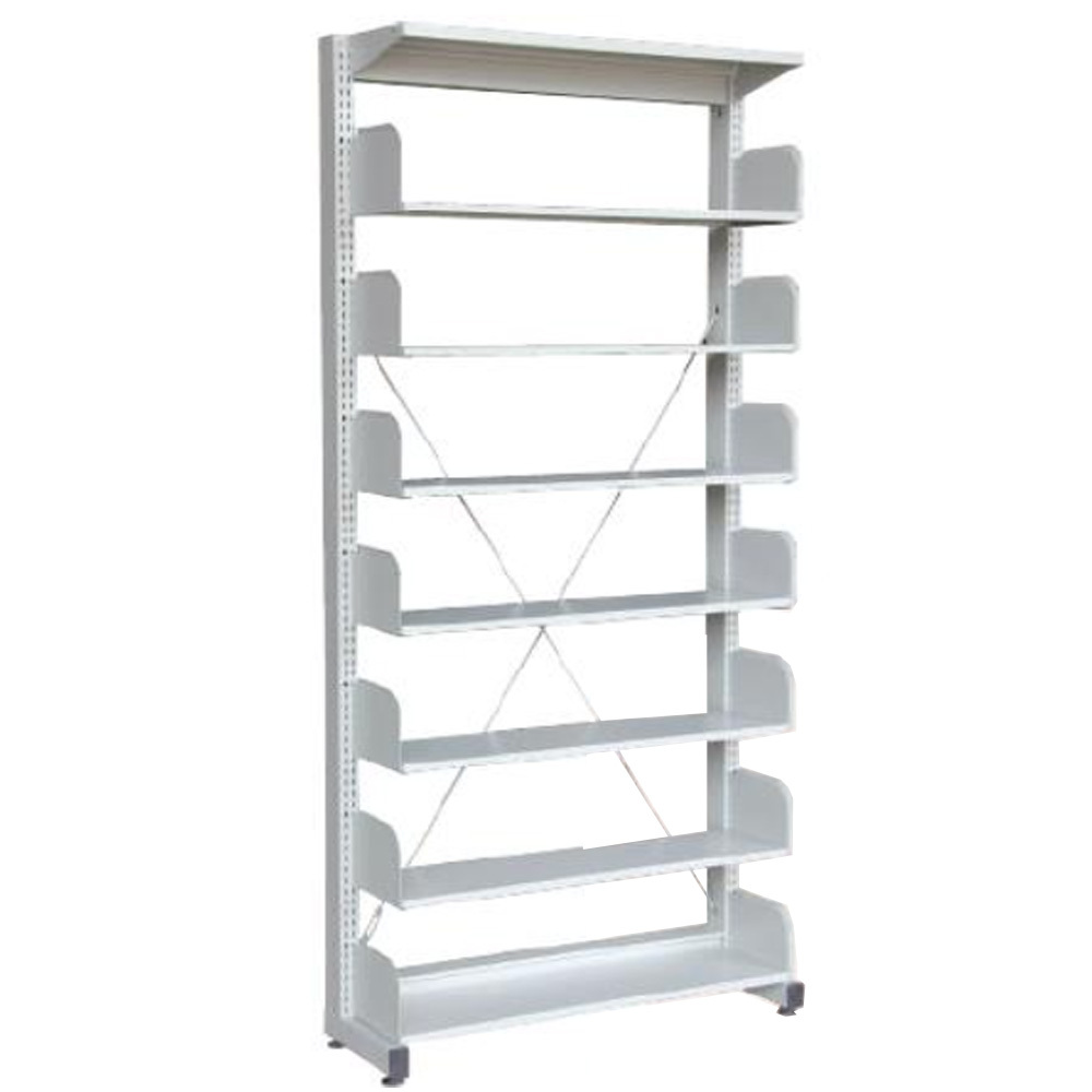 Tekkashop TNLR1200 Commercial School University Closed Panel Single Sided Library Rack with 7 Level Shelves