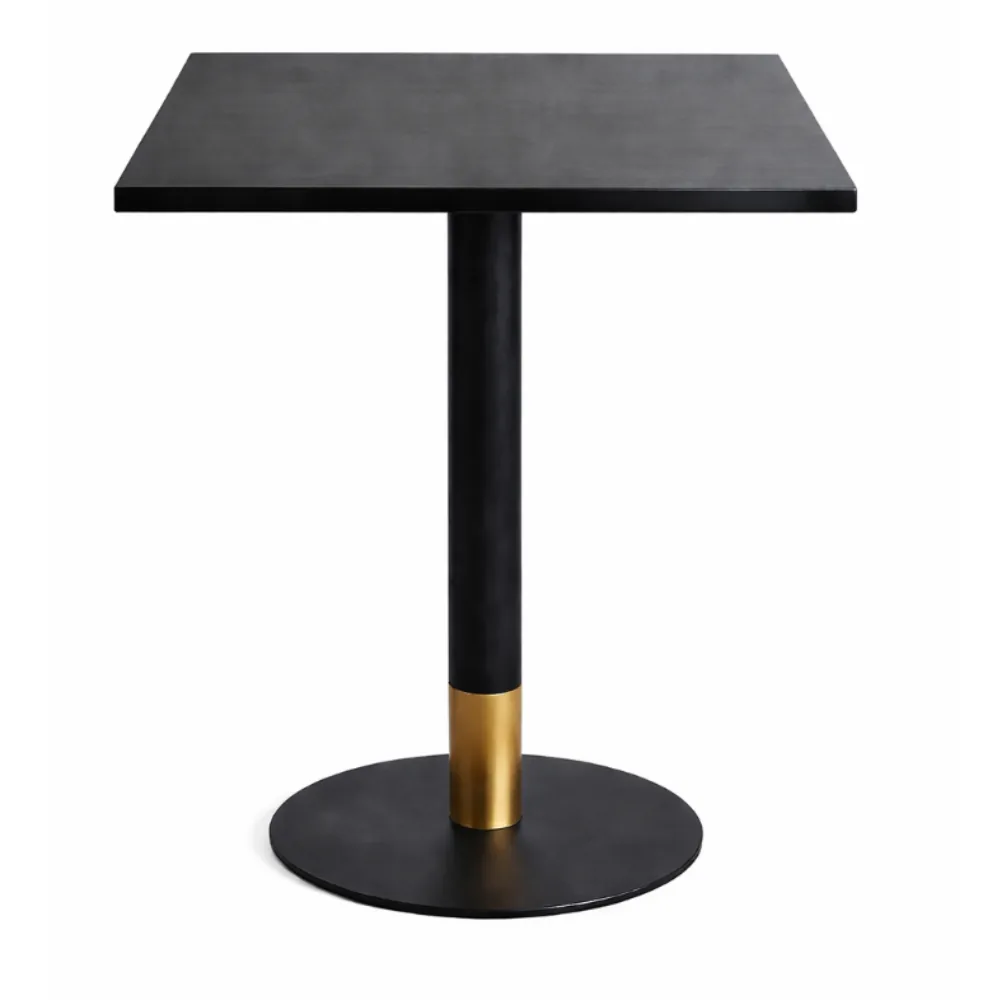 Elegant Style Restaurant Square Dining Table Black Powder Coated steel, MWDT540