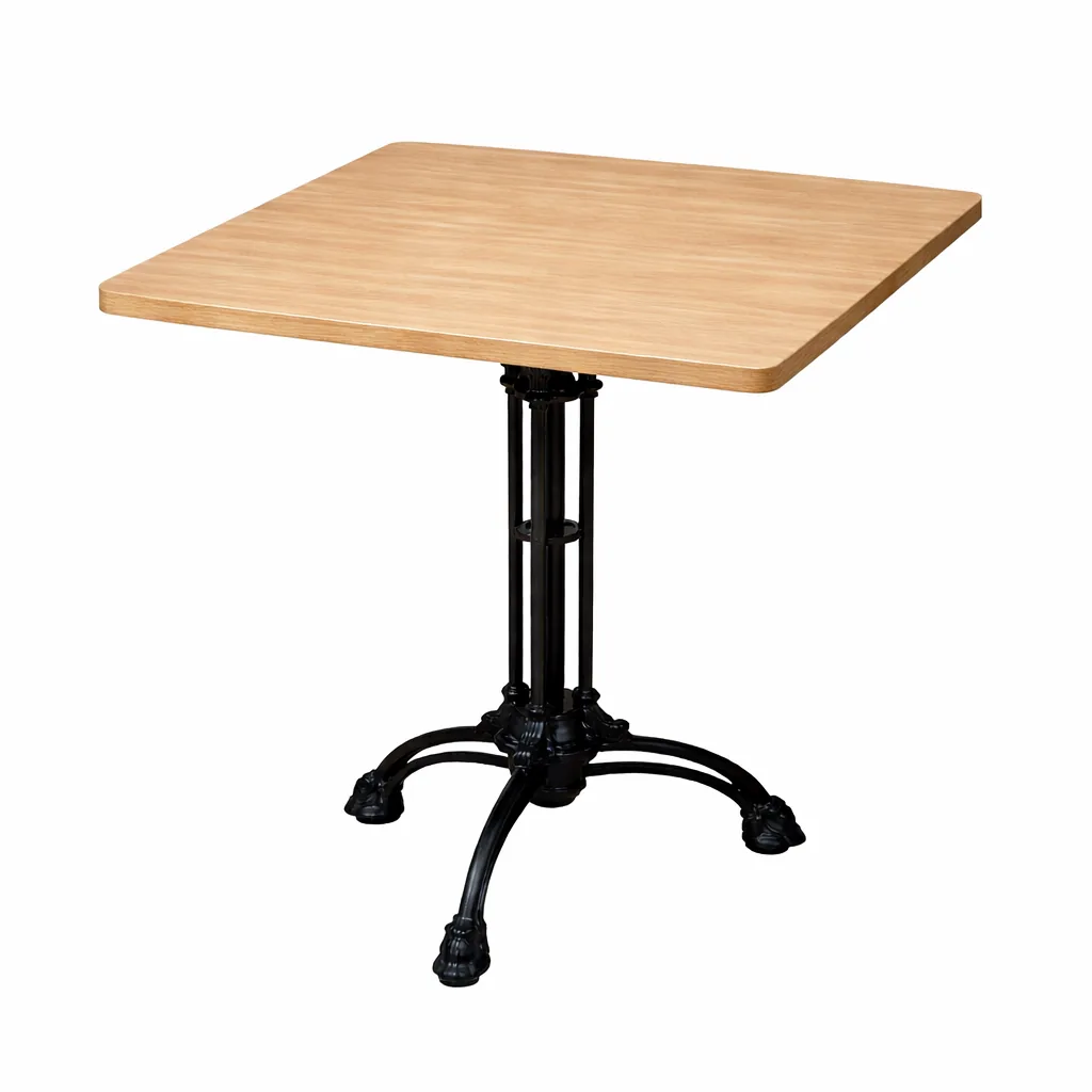 Industrial Square 4 Pax Dining Table Melamine Table Top with Cast Iron, MWDT546