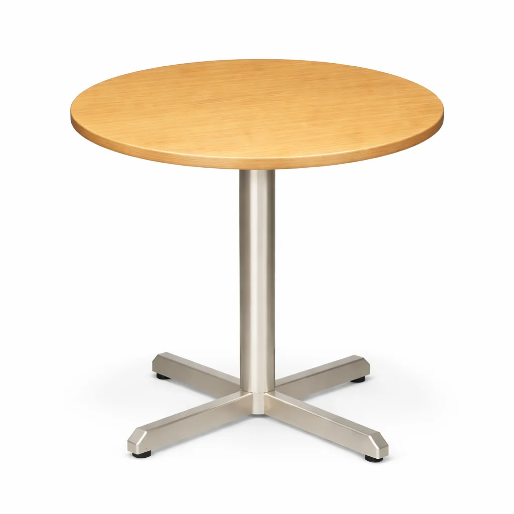 Industrial Round 4 Pax Dining Table Melamine Table Top with Stainless , MWDT630