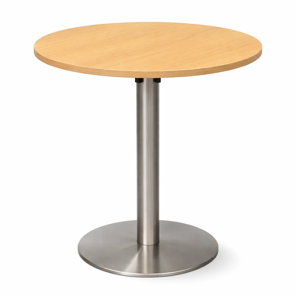 Industrial Round 4 Pax Dining Table Melamine Table Top with Stainless , MWDT8175
