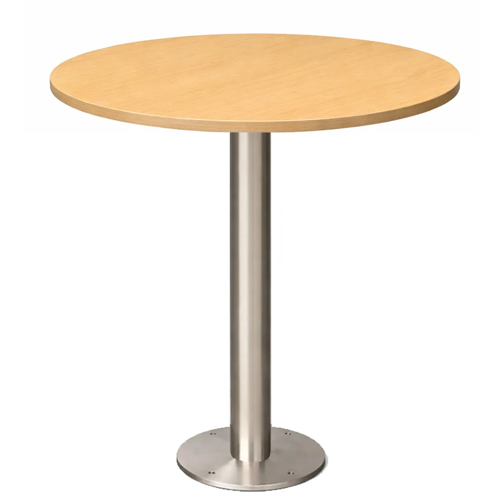 Industrial Round 4 Pax Dining Table Melamine Table Top with Stainless , MWDT8952