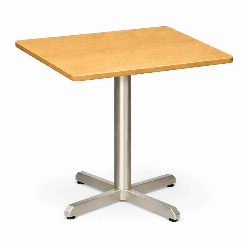Industrial Square 4 Pax Dining Table Melamine Table Top with Stainless, MWDT9293