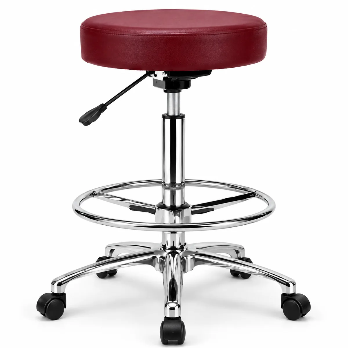 PU Leather Cushion Adjustable High Chair Lab Stool with Footrest and C, MWLB480