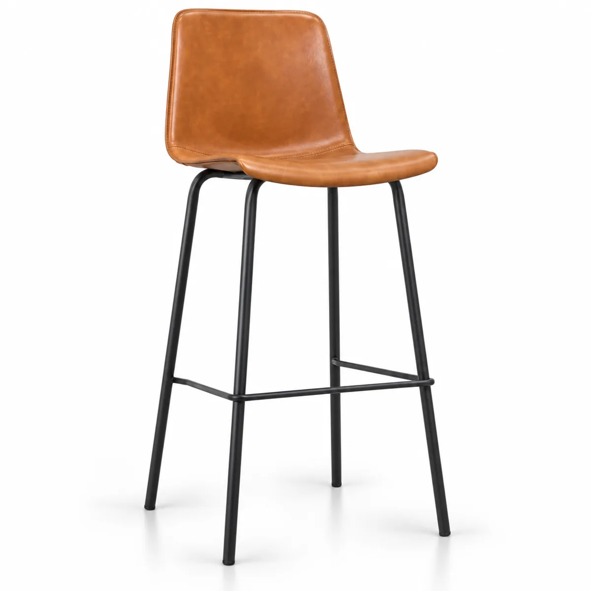 Vintage Aesthetics Style PU Leather Cushion Bar Stool High Chair with , SIBC625