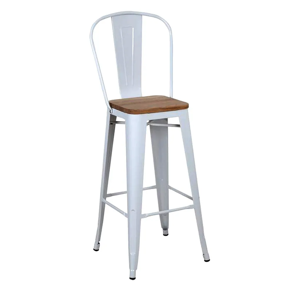 Industrial Style Pub Bistro Cafe Restaurant High Backrest Bar Stool Hi, SIBS375