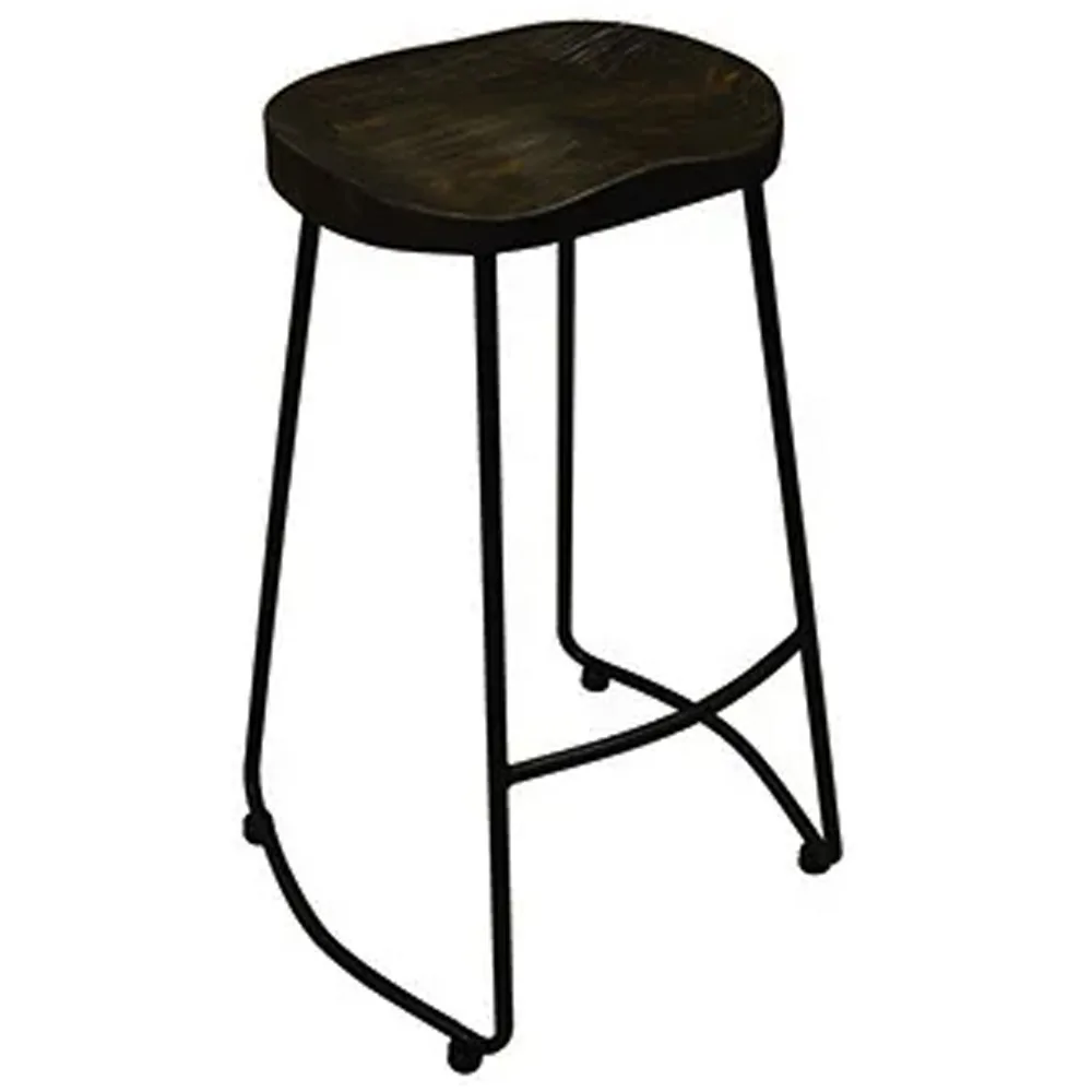 Michael Lim Style Wooden Seat Bench with Minimlast Slim Metal Tube Fra, SIBS567