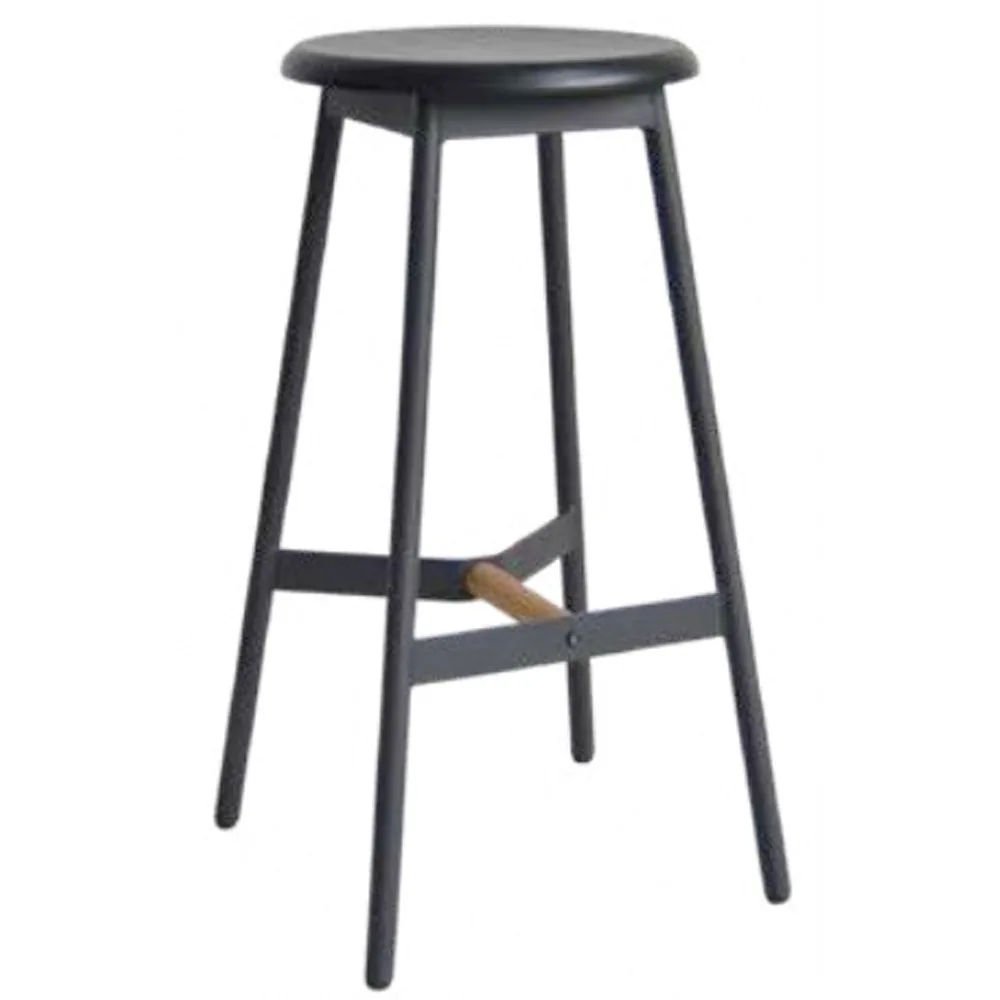 Modern Plain Style Round Seat Wooden Frame Stackable Bar Stool, SIBS575