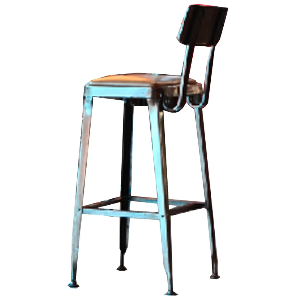 Retro Industrial Style Stackable High Backrest Pu Cushion Seat Metal F, SIBS617