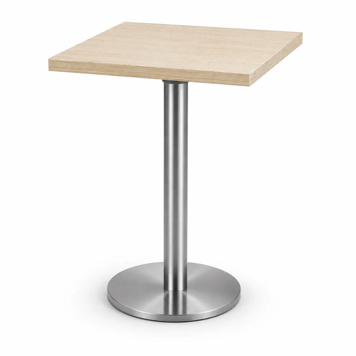Scandinavian Style Square Cafe Bar Table with Stainless Steel Pedestal, SIBT02