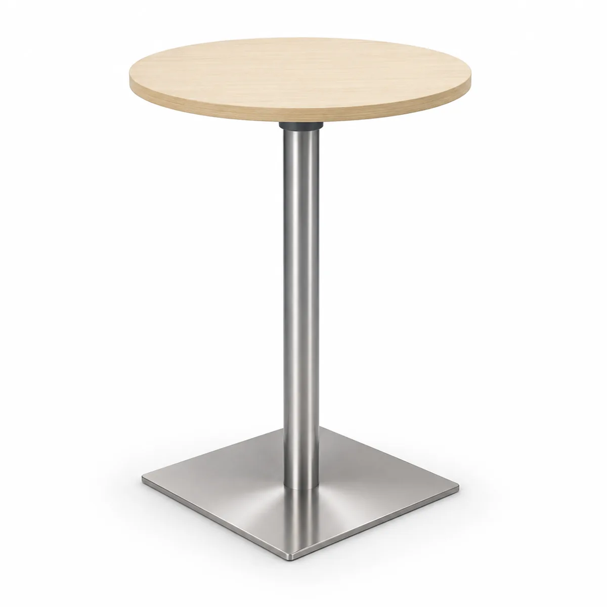 Scandinavian Style Round Cafe Bar Table with Stainless Steel Pedestal , SIBT03