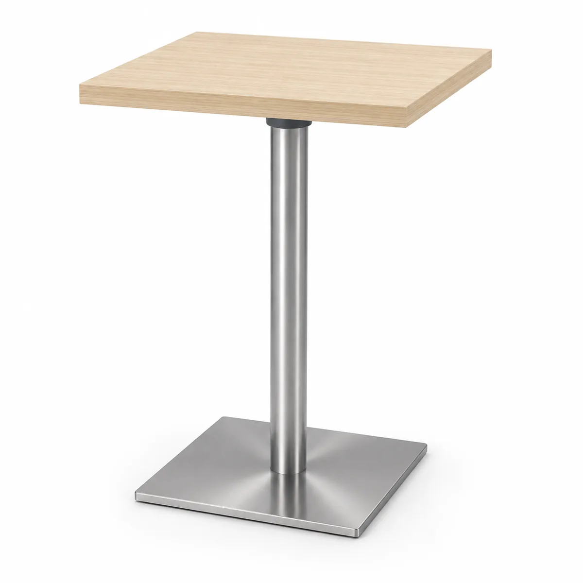 Modern Style Rectangular Cafe Bar Table with Stainless Steel Pedestal , SIBT04