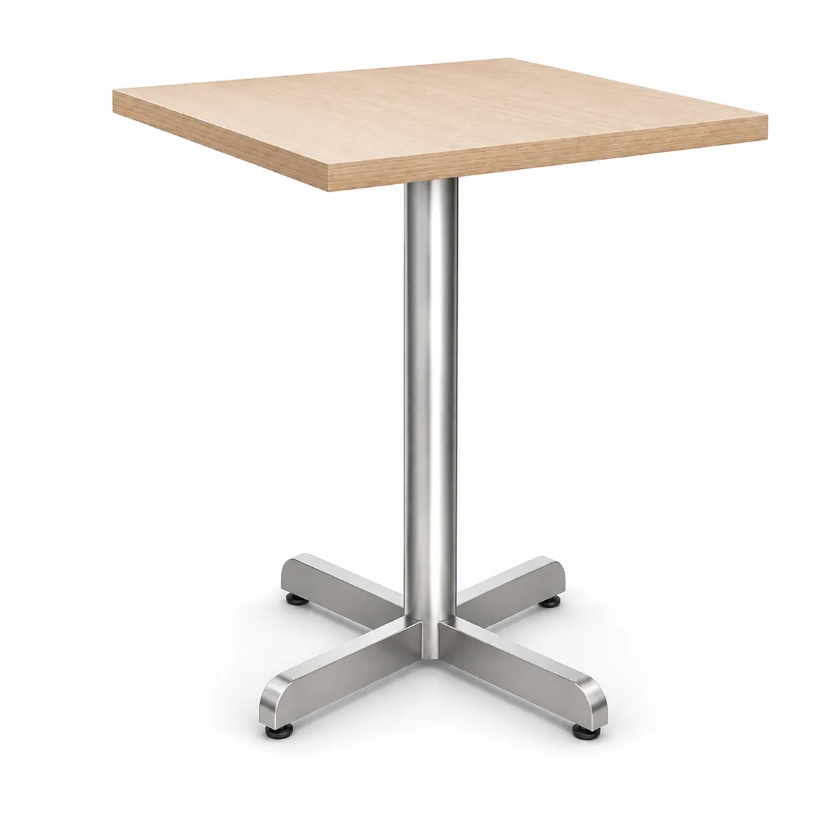 Contemporary Style Square Cafe Bar Table with Stainless Steel Cross Ba, SIBT06