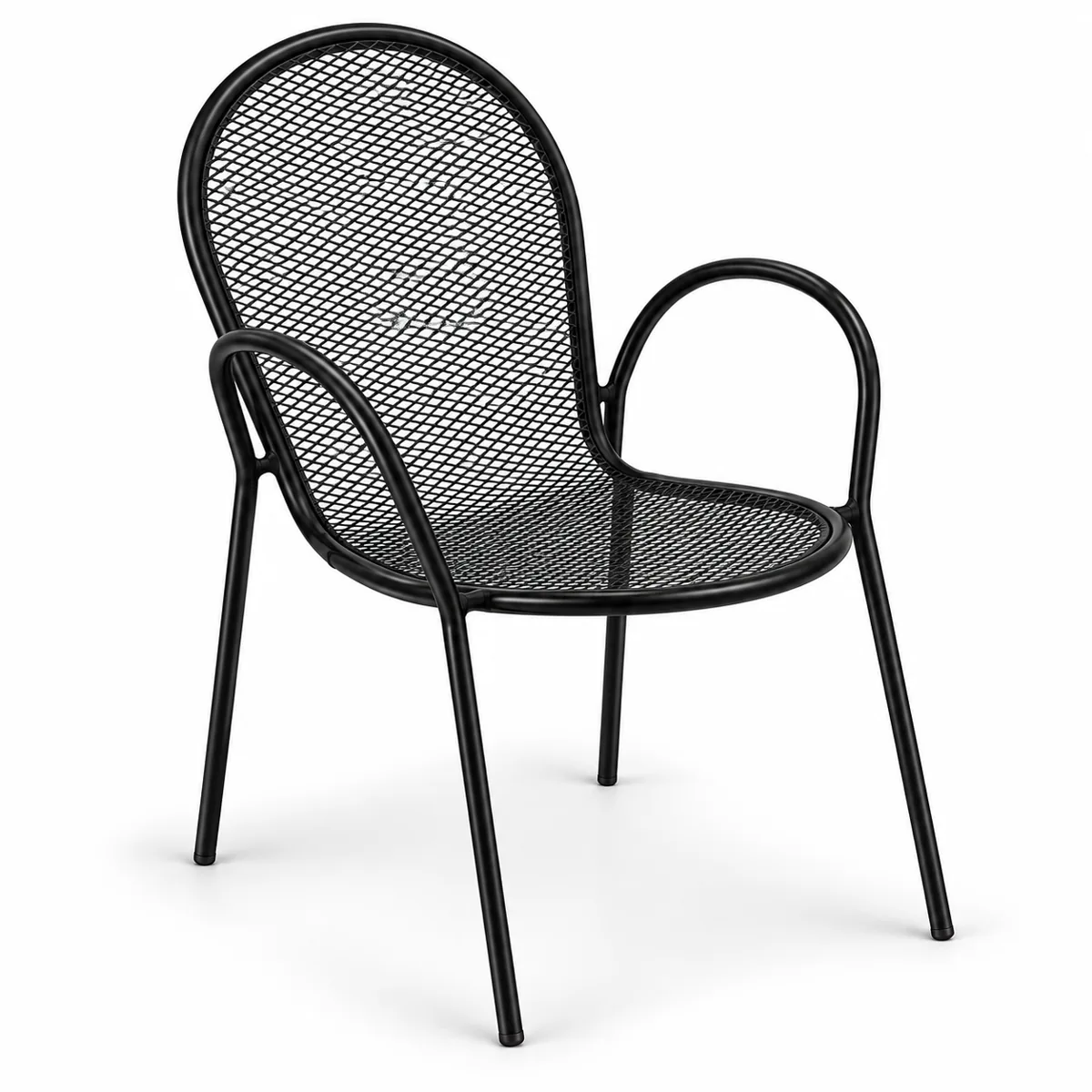 Retro Style Mesh Metal Seat Metal Tube Frame Cafe Coffee Shop Armchair, SIDC300