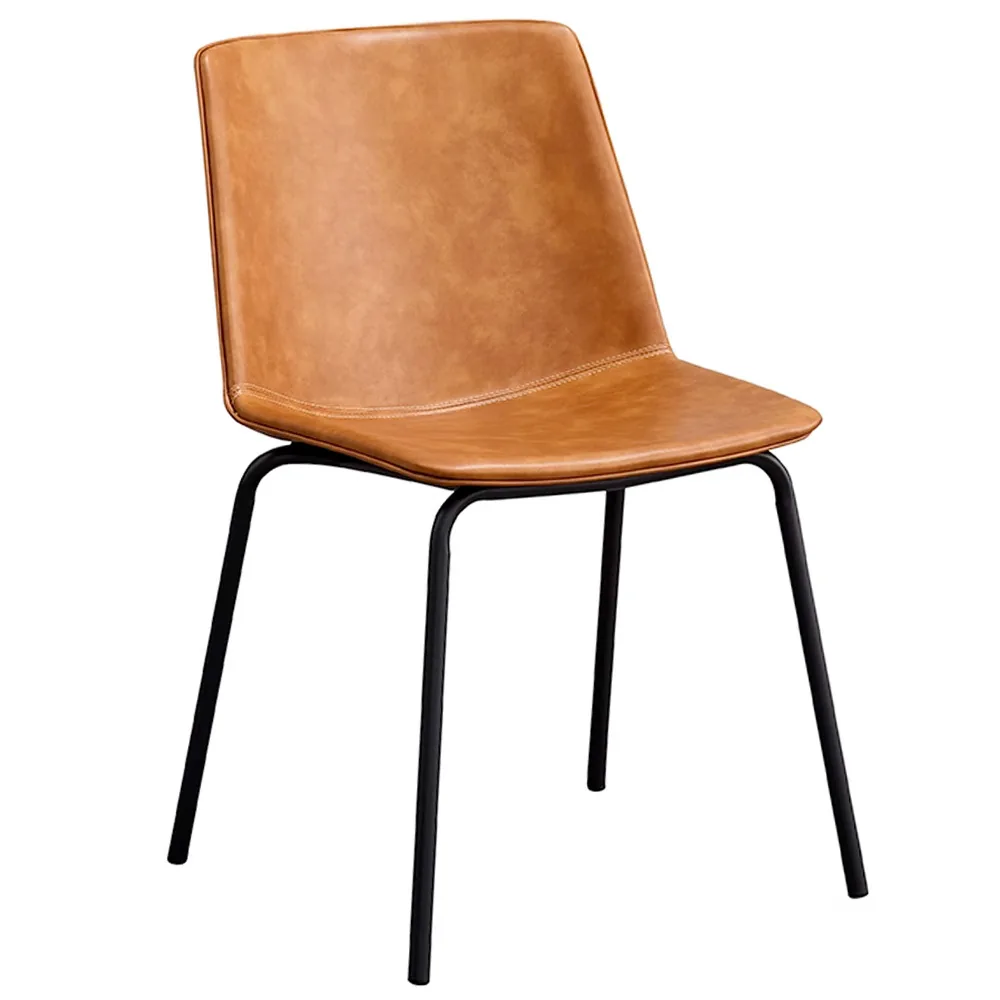 Minimalist Style Mild Steel Metal Tube Frame PU Leather Cushion Seat D, SIDC308