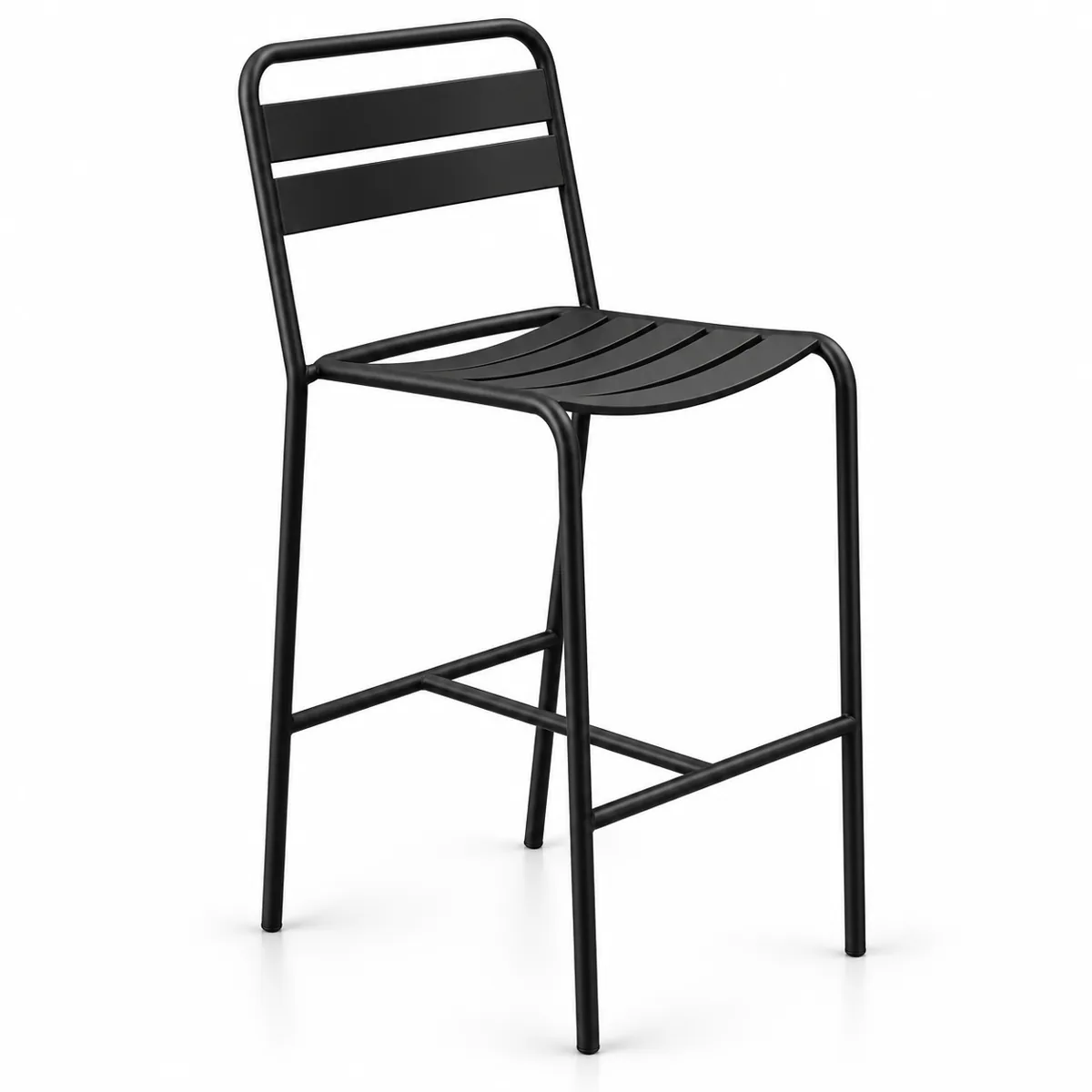 Modern Slate Design Metal Tube Frame Bar Stool High Restaurant Chair, SIDC375