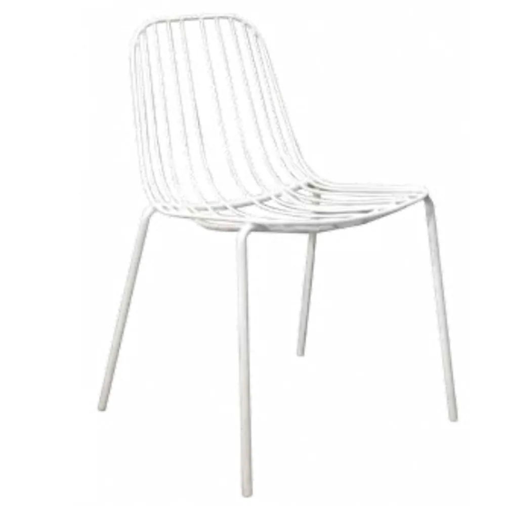 Retro Fast Food M Restaurant Style Stackable Metal Stripe Frame Dining, SIDC417