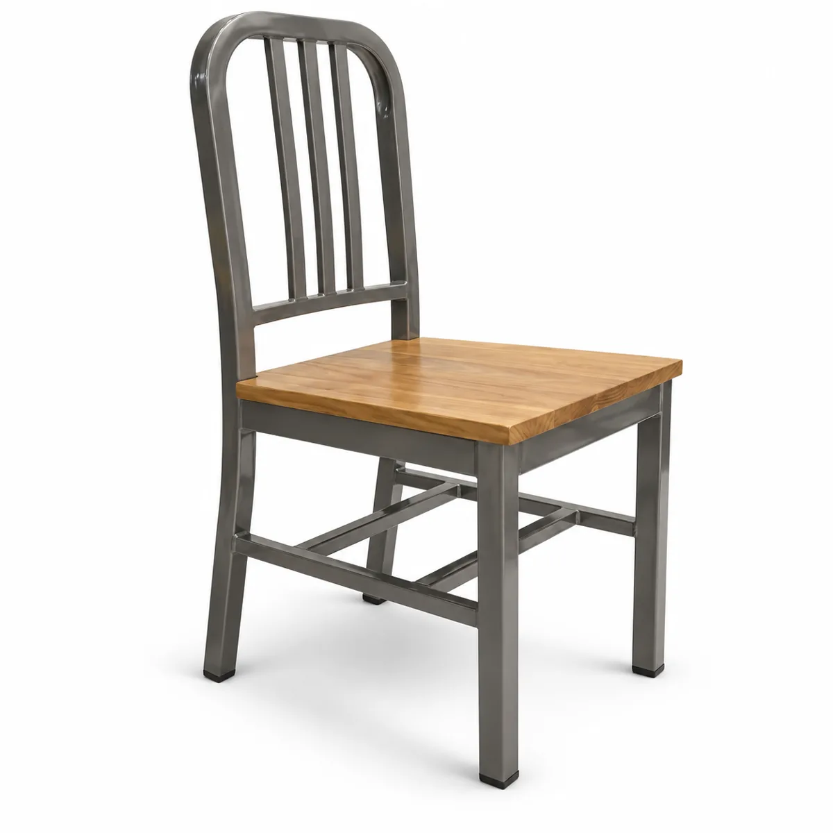 Scandinavian Style Cafe Restaurant Metal Frame Dining Chair with Woode, SIDC442 (view 2)