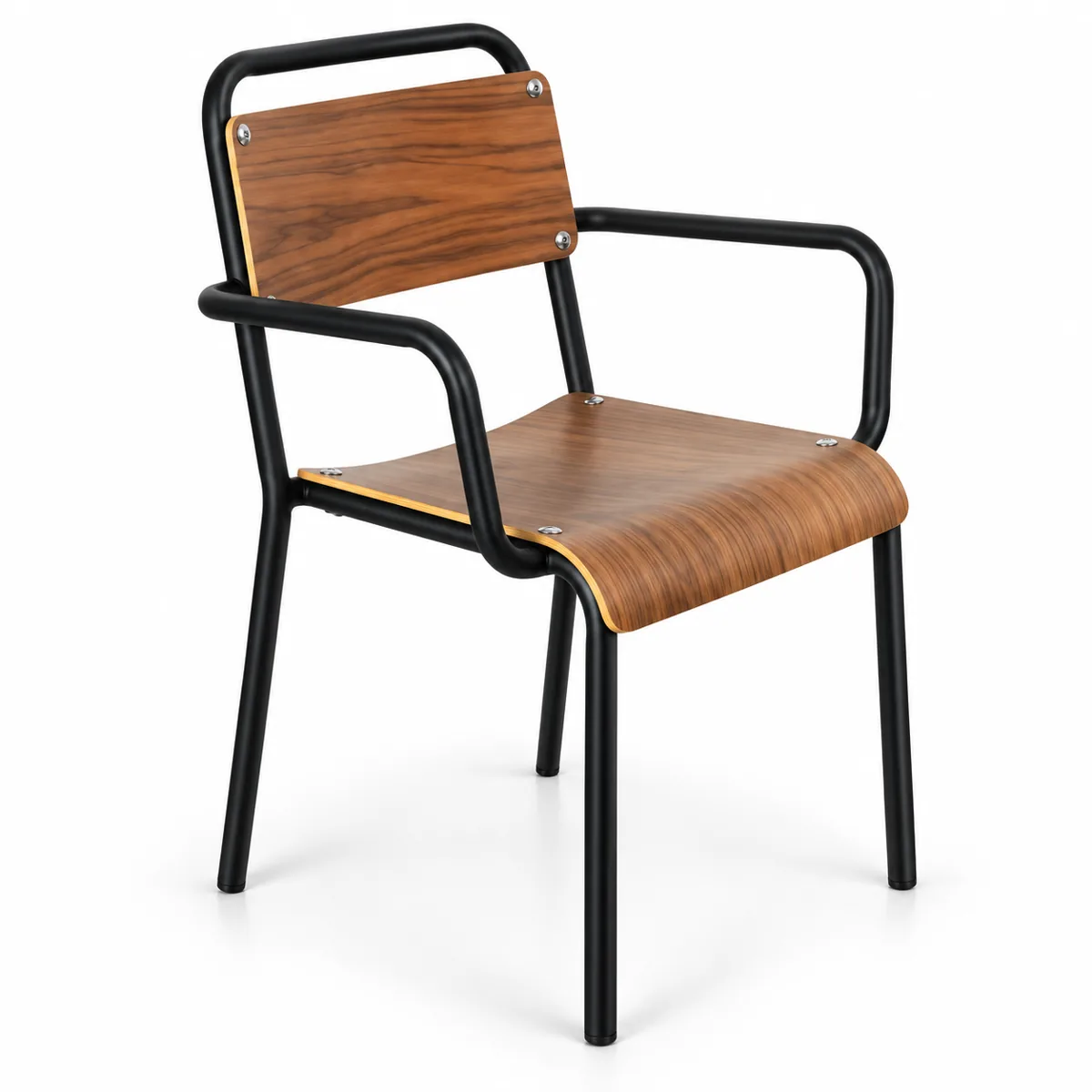 Restro Japanese Restaurant Style Metal Frame with Ash Wood Veneer Seat, SIDC450