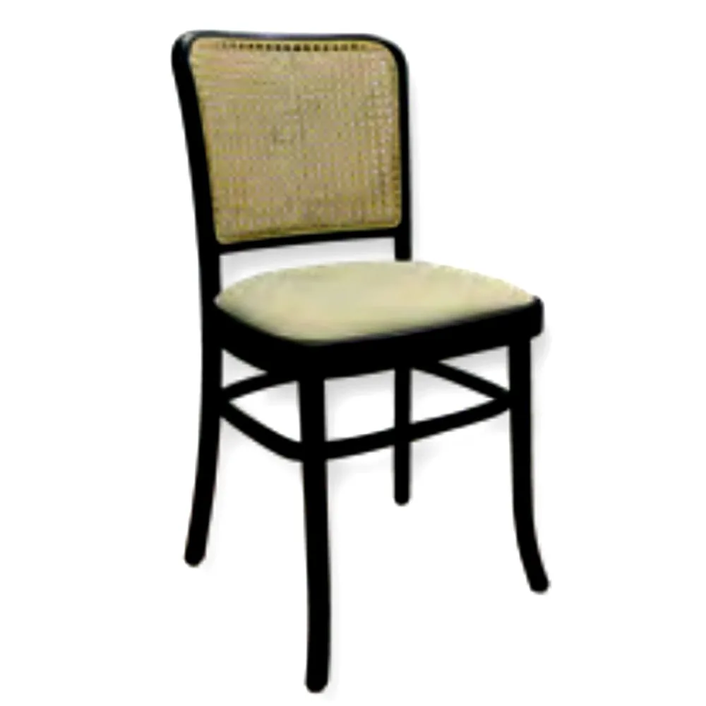 Contemporary Style Rubberwood Frame Synthetic Rattan Backrest Fabric C, SIDC558