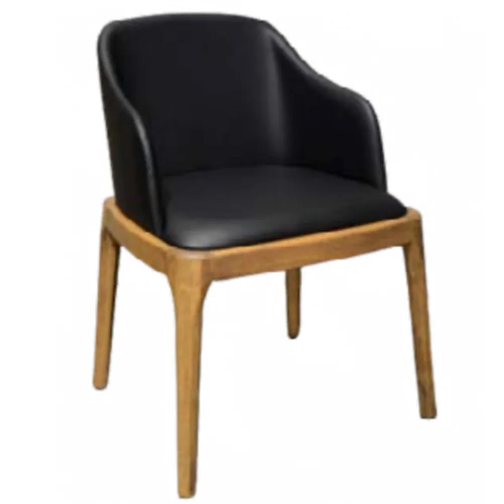 Designer Style Cafe PU Leather Cushion Wood Frame Seating Lounge Armch, SILC667
