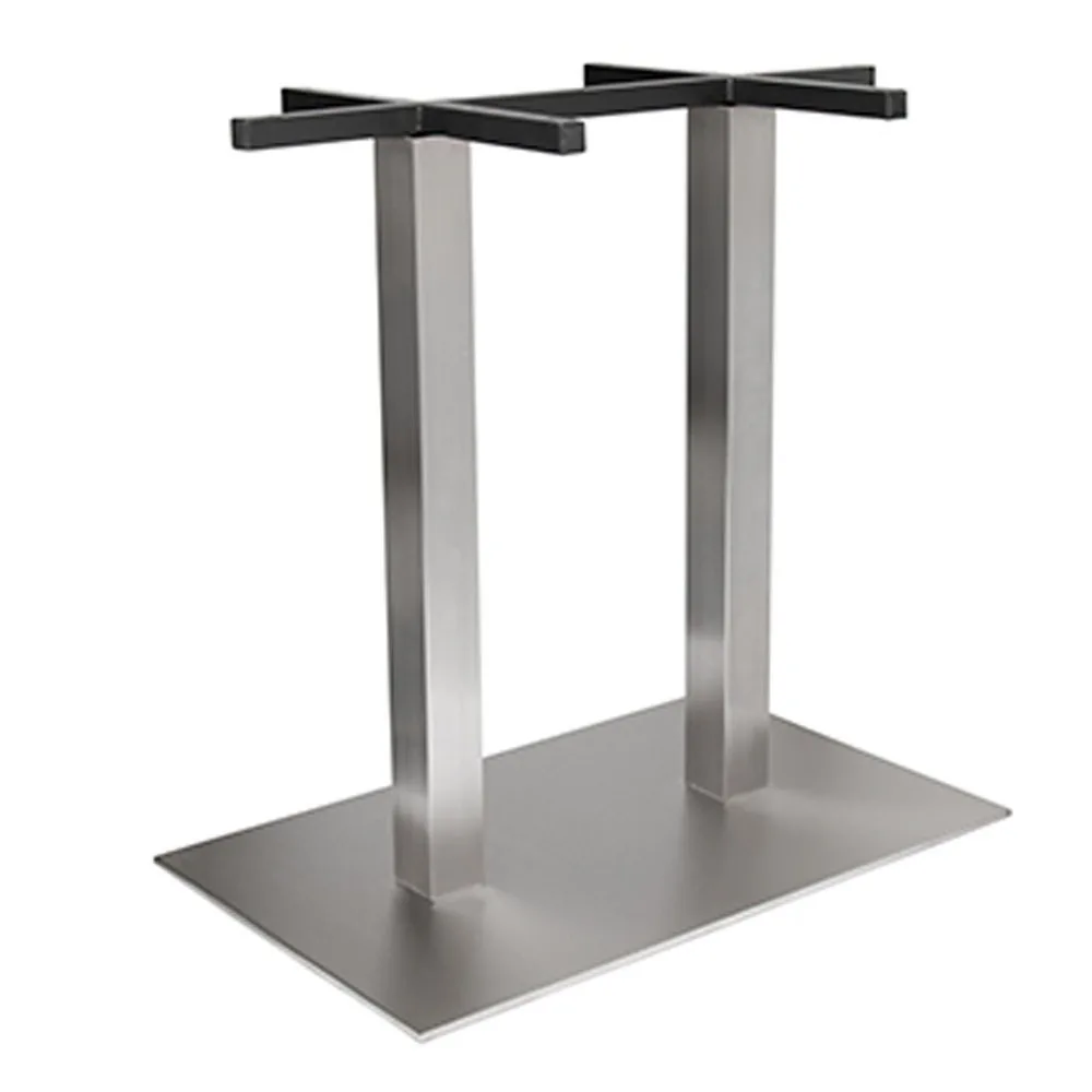 Industrial Style Stainless Steel Frame Cafe Table Double Pole Dining T, SIPA735